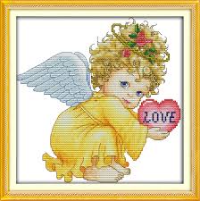 Us 5 1 49 Off Joy Sunday Cartoon Style Angel Baby Girl Easy Counted Cross Stitch Alphabet Chart For Beginners Handwork In Package From Home Garden