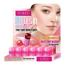 TF & TU Vegan Stick di umidità colorato di gelatina tinta labbra guancia  Blush idratante morbido leggero rosa macchia gelatina tinta Blush Blush