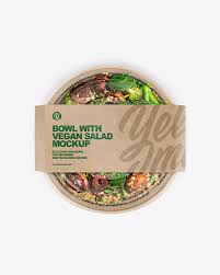 Download Paper Bowl With Vegan Salad Mockup In Cup Bowl Mockups On Yellow Images Object Mockups