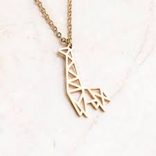 Save 5% with coupon (some sizes/colors) Giraffe Gold Origami Necklace La Menagerie