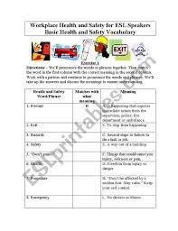 We did not find results for: Basic Health And Safety Vocabulary For English Students Matching Exercise Cloze Answer Keys Esl Worksheet By Maceman