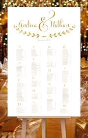 Wedding Seating Chart Poster For Reception In Andrea Gold