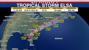 After the national weather service issued multiple severe weather advisories warning of thunderstorms, large hail, potential funnel clouds, and gusts that could top 60 mph on sunday, the worst of. Tropical Storm Elsa Weakening As It Moves Inland After Florida Landfall Heading Toward Us East Coast Wdtn Com