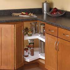 Real Solutions For Real Life 32 In H X 28 In W X 28 In D 2 Shelf Kidney Shaped Lazy Susan Cabinet Organizer P Ks 28 S T R W The Home Depot Corner Kitchen Cabinet Kitchen