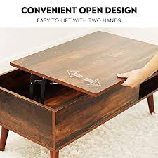 The guitar pick shaped table tops are mdf with a walnut oak veneer and paired with matte black metal legs. Wlive Wood Lift Top Coffee Table With Hidden Compartment And Adjustable Storage Shelf Lift Tabletop Dining Table For Home Living Room Office Rustic Oak Pricepulse