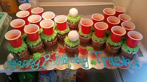 Cute Cupcake Ideas For Boyfriend Birthday Daniels Beer Pong Cake 21st Birthday Decorations 21st Birthday Diy 21st Birthday Party Diy