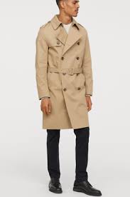 Narrow, notched lapels with decorative buttonhole. H M Twill Trenchcoat Beige Men Size 38r 404030190005 Ebay