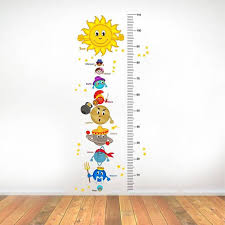 Rawpockets Solar System And Height Measurements Chart For Kids Kids Room