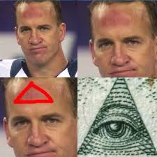 True to form, manning even had a joke about his. Mitchell Ubene On Twitter Illuminati Stop This Just In Peyton Manning Has Joined The Illuminati Via His Forehead Sb48 Http T Co Ixqasist42