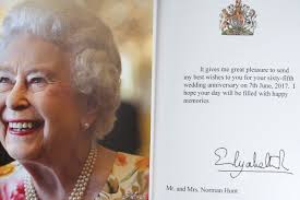 Card from the Queen for Wexford couple celebrating 65 years of marriage