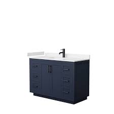 This shelton 48 single bathroom vanity set has a minimalist design with clean crisp lines that is skillfully handcrafted to perfection. Wyndham Collection Wcf292948sbbc2unsmxx Miranda 48 Inch Single Bathroom Vanity In Dark Blue With Light Vein Carrara