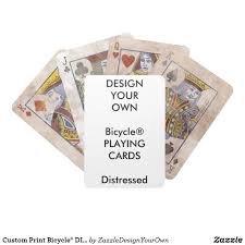 The more you buy, the cheaper your playing cards get. Custom Print Bicycle Distressed Playing Cards Custom Playing Cards Custom Personalized Gifts Bicycle Playing Cards