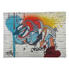 .graffiti auftrag, graffiti bayern, graffiti bilder, graffiti hamburg, graffiti leinwand. Graffiti Bild 80x110 Mehrfarbig Freestyle Maisons Du Monde