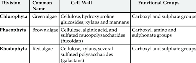 Check spelling or type a new query. 1 Major Algal Groups And Their Cell Wall Components Download Table