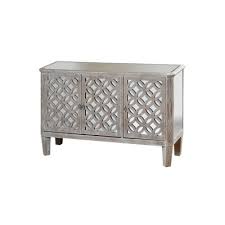 Get 5% in rewards with club o! 50 Distressed Mirrored Filigree 3 Door Cabinet Driftwood Gray Stylecraft Target