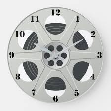 Classic Movie Reel With Black Numerals Large Clock Zazzle Com In 2020 Large Clock Movie Reels Vintage Film Reel