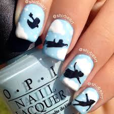 Peter Pan Nail Art For More Nail Arts Go Follow Me On Instagram Shirbear1 And Check My Youtube Channel Shir Disney Acrylic Nails Peter Pan Nails Disney Nails