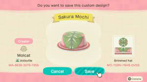 Acnh Designs Sakura Mochi Hakama Hat By Molcat Acnh Designs Animal Crossing New Horizons Japan Style Animal Crossing New Horizons Design Codes