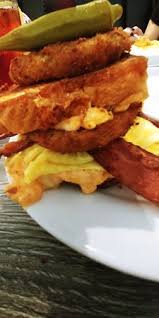 Get the fried green tomatoes grilled cheese sandwich recipe from foodie crush. Eeg Bacon Pimento Cheese Sourdough Bread And Fried Green Tomato Snadwich Picture Of Page S Okra Grill Mount Pleasant Tripadvisor