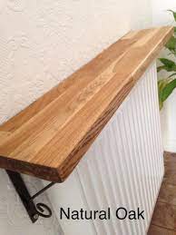 16cm Solid Oak Wooden Radiator Shelf With Antique Metal Brackets Radiator Shelf Rustic Hallway Table Shelves