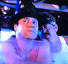 Alberto Marozzi con Carlo Verdone nel film Al lupo al lupo girato al Piper 