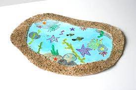 Tide Pool Art Project For Kids Using Real Sand Pool Art Art For Kids Kids Art Projects