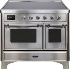 What is the difference between electric and gas ranges? Ilve Umdi10ns3ssc 40 Majestic Ii Series Freestanding Electric Double Oven Range With 6 Elements Triple Glass Cool Door Convection Oven Tft Oven Control Display And Child Lock In Stainless Steel Umdi10ns3ssc