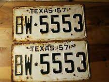 1957 Texas License Plate Pair Set Vintage Antique Classic Set Vintage Vintage Antiques License Plate