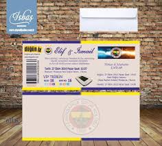 Fenerbahce Futbol Takimi Mac Bileti Seklinde Tasarlanmis Ozel Tasarim Dugun Davetiyesi Taraftardavetiyeler Davetiye Ozeldavetiye Davetiye Davetiyeler Dugun