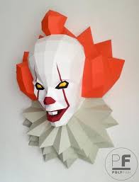 Pennywise Pack It Origami 3d Evil Clown Papercraft Etsy Paper Crafts Evil Clowns Papercraft Templates