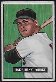 1951 Bowman #235 Jack 'Lucky" Lorke NY Giants Excellent!