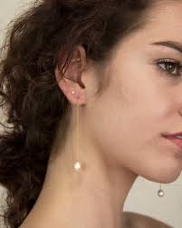 Thread Fresh Water Pearl Earrings