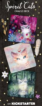 Spirit Cats Inspirational Oracle Deck Only 20 On Kickstarter Tarot Deck Featuring Cute Magical Cats Let T Tarot Cards Art Oracle Cards Decks Tarot Learning