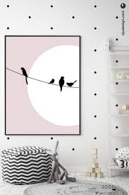 Birds On A Wire Wall Art Flock Of Birds Art Birds On Powerline Bird Poster Nordic Style Decor Bird On A Wire Wall Art Prints Gender Neutral Art In 2020 Wire Wall