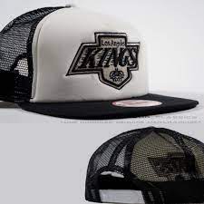 New Era Black White La Kings Snapback Trucker Hat Mash Baseball Cap Adjustable La Kings Trucker Hat New Era