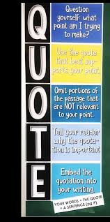 Poster For Using Quotations Writing Instruction Ap Writing Teaching Writing
