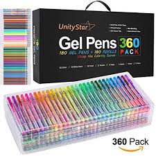 Gel Pens For Coloring Unitystar 360 Set Of Colorful Gel Gel Pens Gel Pens Set Pen Sets