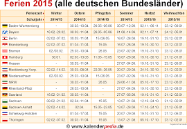 Termine der osterferien 2020 in nrw, hessen, bayern. Ferien 2015 In Deutschland Alle Bundeslander Schulferien 2015