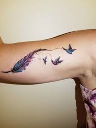 Originally posted by jose da costa. Pin By Patti Chapman On Tattoos Feather With Birds Tattoo Feather Tattoos Feather Tattoo