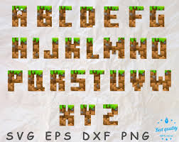 Nike minecraft logo (svg png) just do it gamer pixel art. Alphabet Minecraft Letters Font