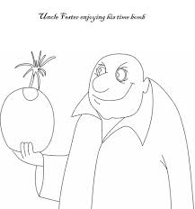 Super coloring free printable coloring pages for kids coloring sheets free colouring book illustrations printable pictures clipart black an. Uncle Fester Enjoying His Time Bomb