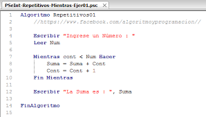 Pseint Repetir Mientras 01 Hacer Un Programa Que Calcule La Suma De Los N Primeros Numeros Naturales Donde N Es El Numero Limite Ingresado Por Teclad Domain