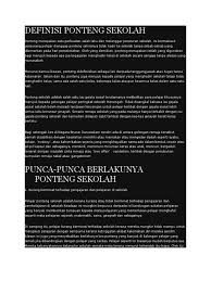 Langeveld, pendidikan merupakan suatu proses atau banyak lagi definisi pendidikan yang boleh dibincangkan lagi namun buat masa sekarang. Definisi Ponteng Sekolah