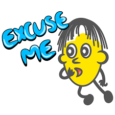 Excuse me round yellow cartoon gesture 27378842 PNG