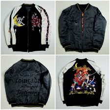 One Piece Anime Manga Luffy Pirates Vintage Japanese Japan Tattoo Art Embroidery Embroidered Bomber Sukajan Souvenir Jacket One Piece Souvenir Jacket Japan Tattoo