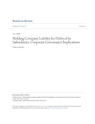 This article explains the debt situation in malaysia. Pdf Holding Company Liability For Debts Of Its Subsidiaries Corporate Governance Implications