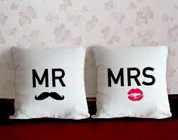 Mr And Mrs Wedding Pillowpersonalized His And By Creativepillow 29 99 Personalized Pillows Pillows Photo Pillows