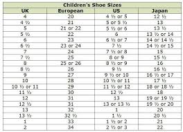 Koala Kids Shoe Size Chart Kids