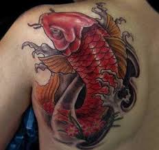 Hình xăm hoa mẫu đơn trắng. Tattoo Ca Chep Full LÆ°ng