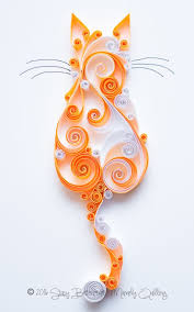 Quilled Scrollwork Orange Tabby Cat 5x7 Paper Quilling Patterns Quilling Designs Quilling Paper Craft